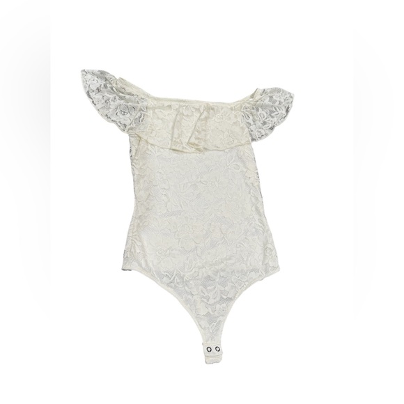 Express Tops - Express Off White Lace Bodysuit